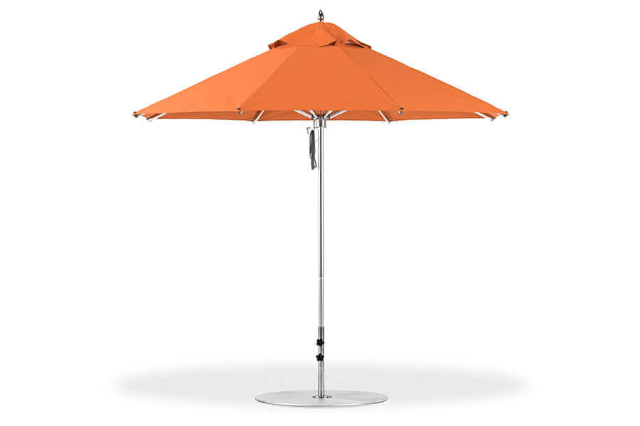 Frankford Greenwich Aluminum Market Umbrella in bright orange