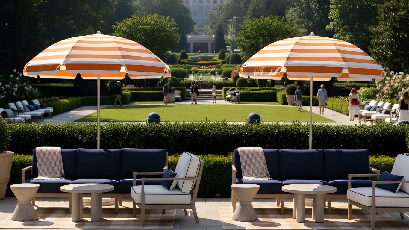 The Laurel Steel Patio Umbrella | Frankford Umbrellas